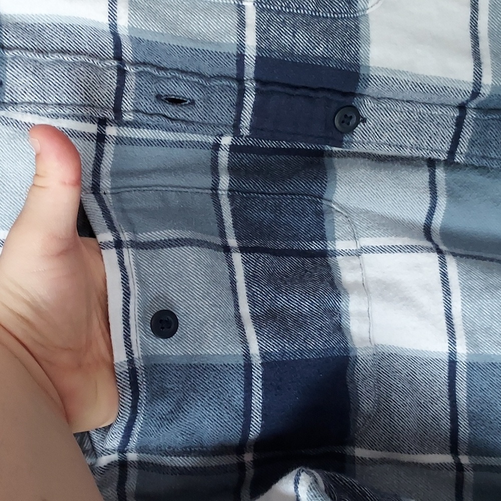 American Eagle Large Button Down Blues/White Shirt - image 7